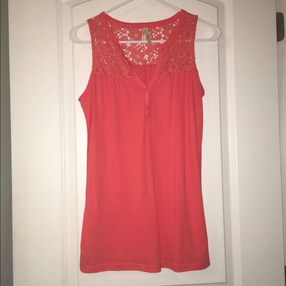 Women’s S Orange Lace Summer Tank Top